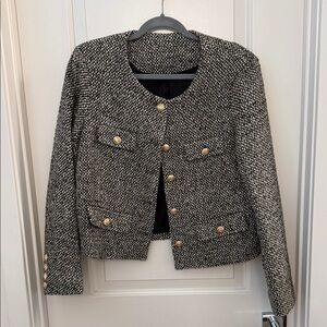 Chic Black and White Tweed Jacket